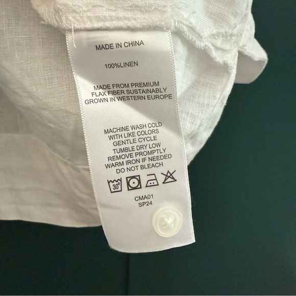 Quince 100% European Linen Short Sleeve Shirt in White - Picture 7 of 9